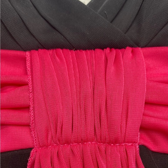 B. Smart Y2K Black and Pink Ruched Sundress Sleeveless Size 7/8 Knee Length - Picture 5 of 12